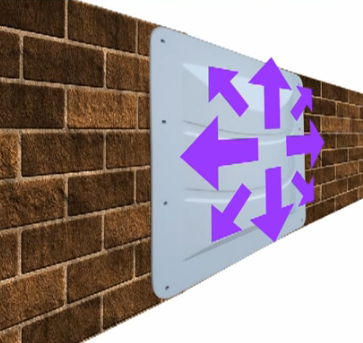 graphic showing flood water force strengthening doorshield